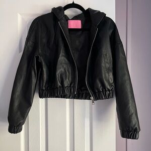 Azalea Wang Cropped Faux Leather Jacket